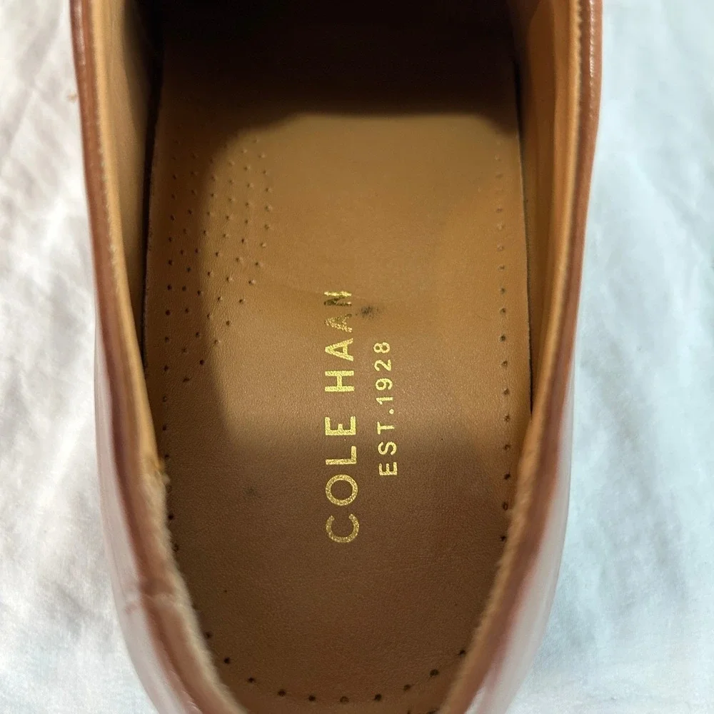 Cole Haan Mens C20153 Brown Leather Cap Toe Derby Dress Shoes Size 8 M